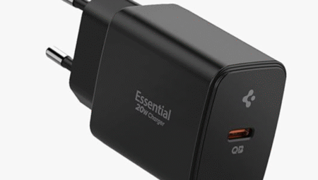 Spigen 20W USB-C Mini Hızlı Şarj Aleti/Şarj Isısını Düşürür GaN Destekli Akım Korumalı Güç Adaptörü iPhone & Android & iPad Type-C EE201 Black – ACH09217 149₺